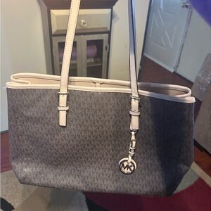 Michael Kors Signature Brown and Cream Tote